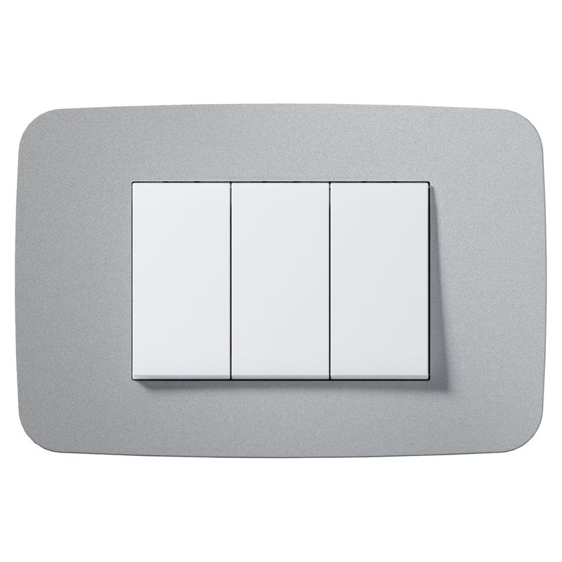 ABB - Interruptor Triple 1M+1M+1M Plata Origen Abb