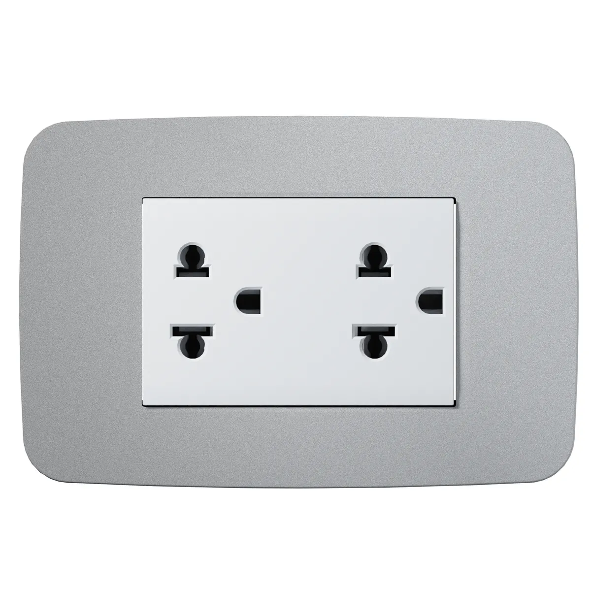 ABB - Tomacorriente Duplex 3M Euroamericano C/Tierra Plata Origen Abb