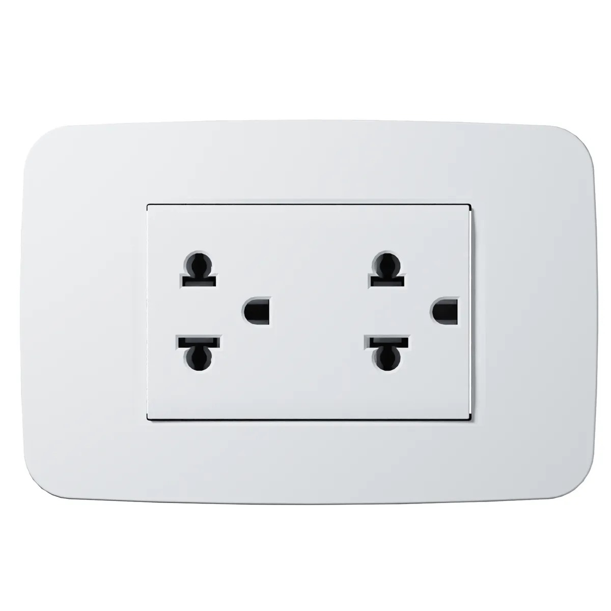 ABB - Tomacorriente Duplex 3M Euroamericano C/Tierra Blanco Origen Abb