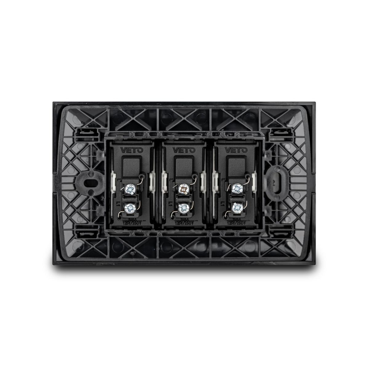 VETO - Int Triple Tecla Ancha Negro Viv19529