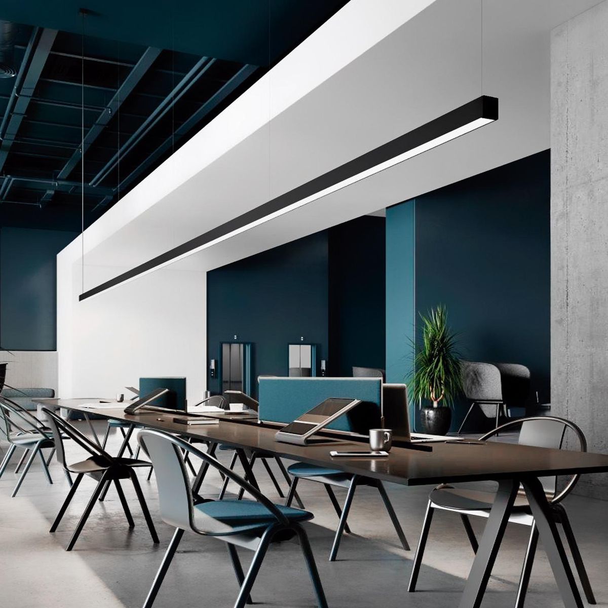 LIGHTECH - Artefato Led Suspendido Negro 40W LN