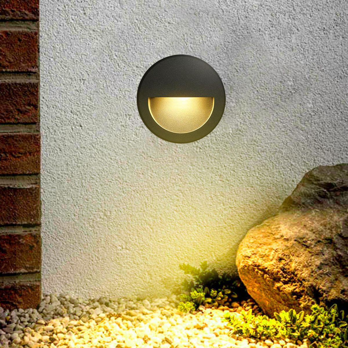 LIGHTECH - Luz Guía Pared LED Negro 3W IP65