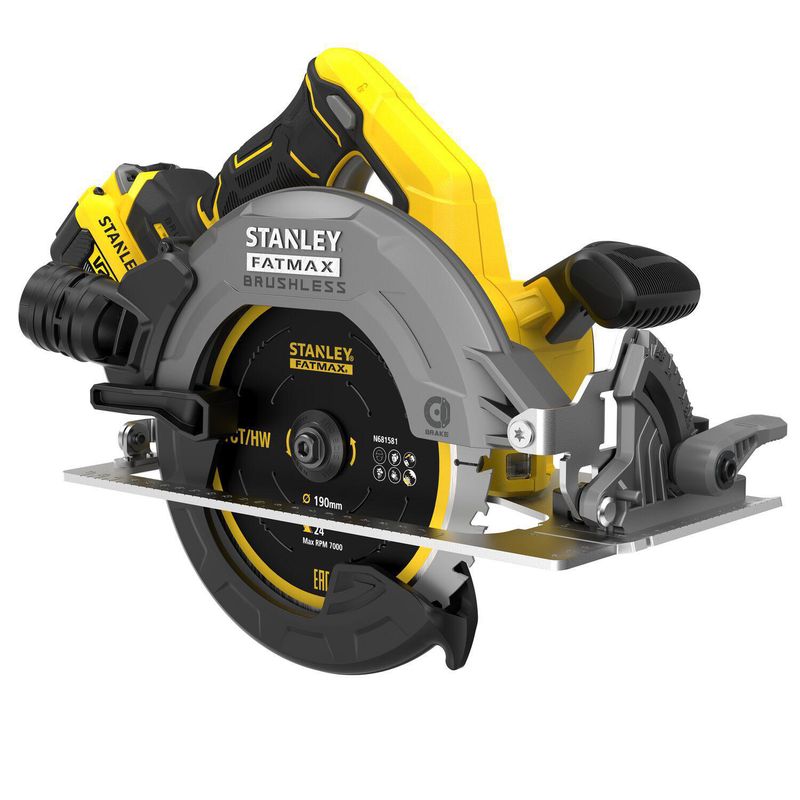STANLEY - Sierra Circular Brushless Stanley 7 1/4" + 2 Baterías 2Ah + 1 Cargador + 1 Maleta