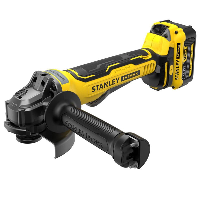 STANLEY - Esmeril  Stanley 4 1/2"20V con 2 Baterías 4Ah + 1 Cargador + Maleta