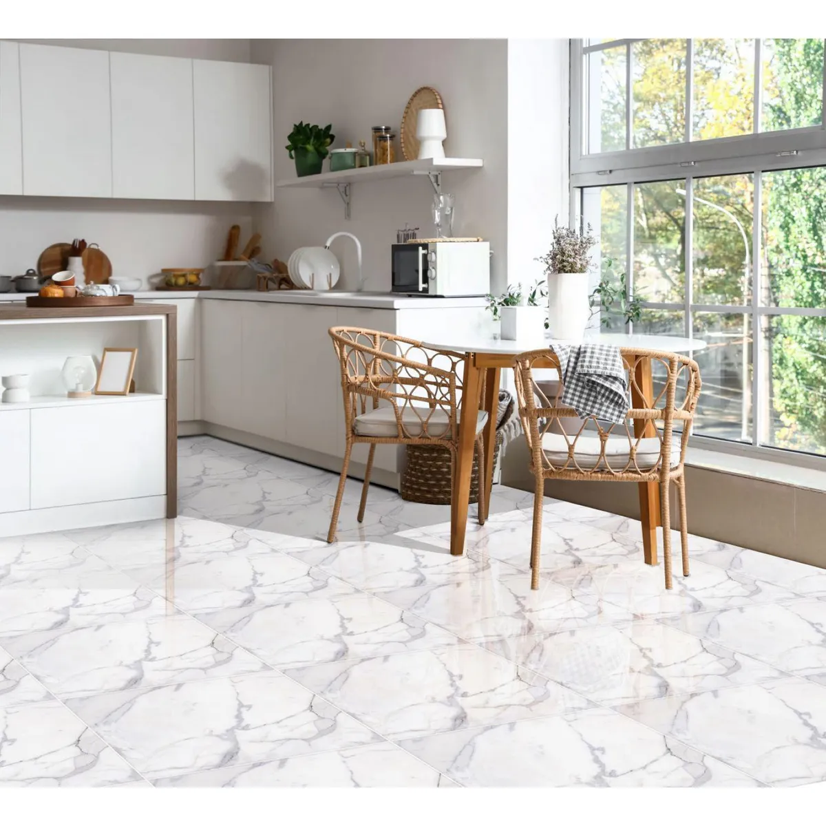 SAN LORENZO - Cerámica Blanco Marmolizado 45X45cm 2.29m2 Italy