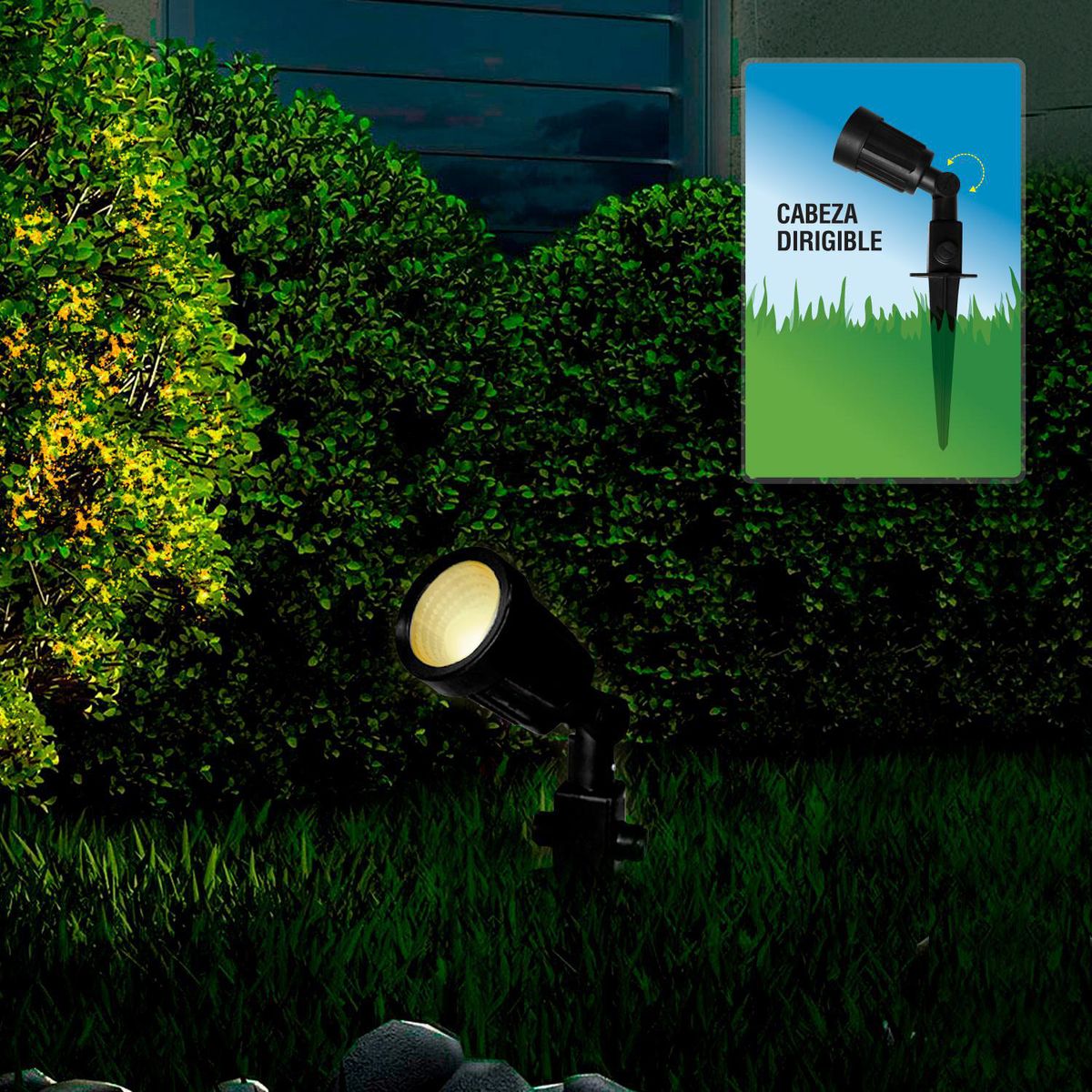 LIGHTECH - Estaca con Socket Negra E27 100W