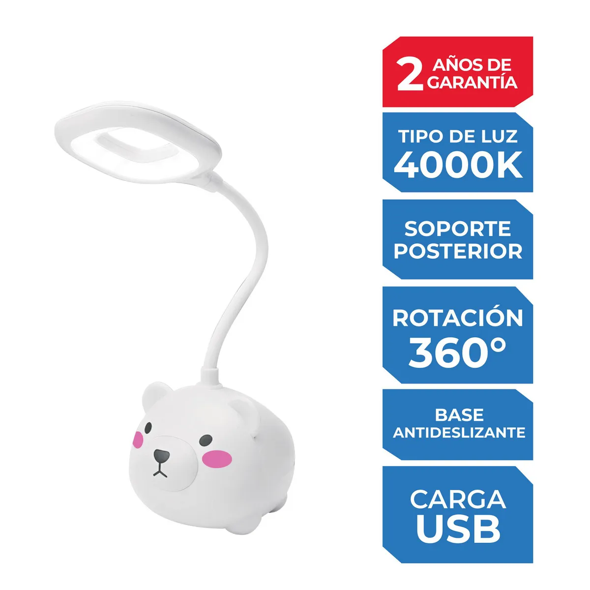  - Lámpara de Escritorio Oso Blanco