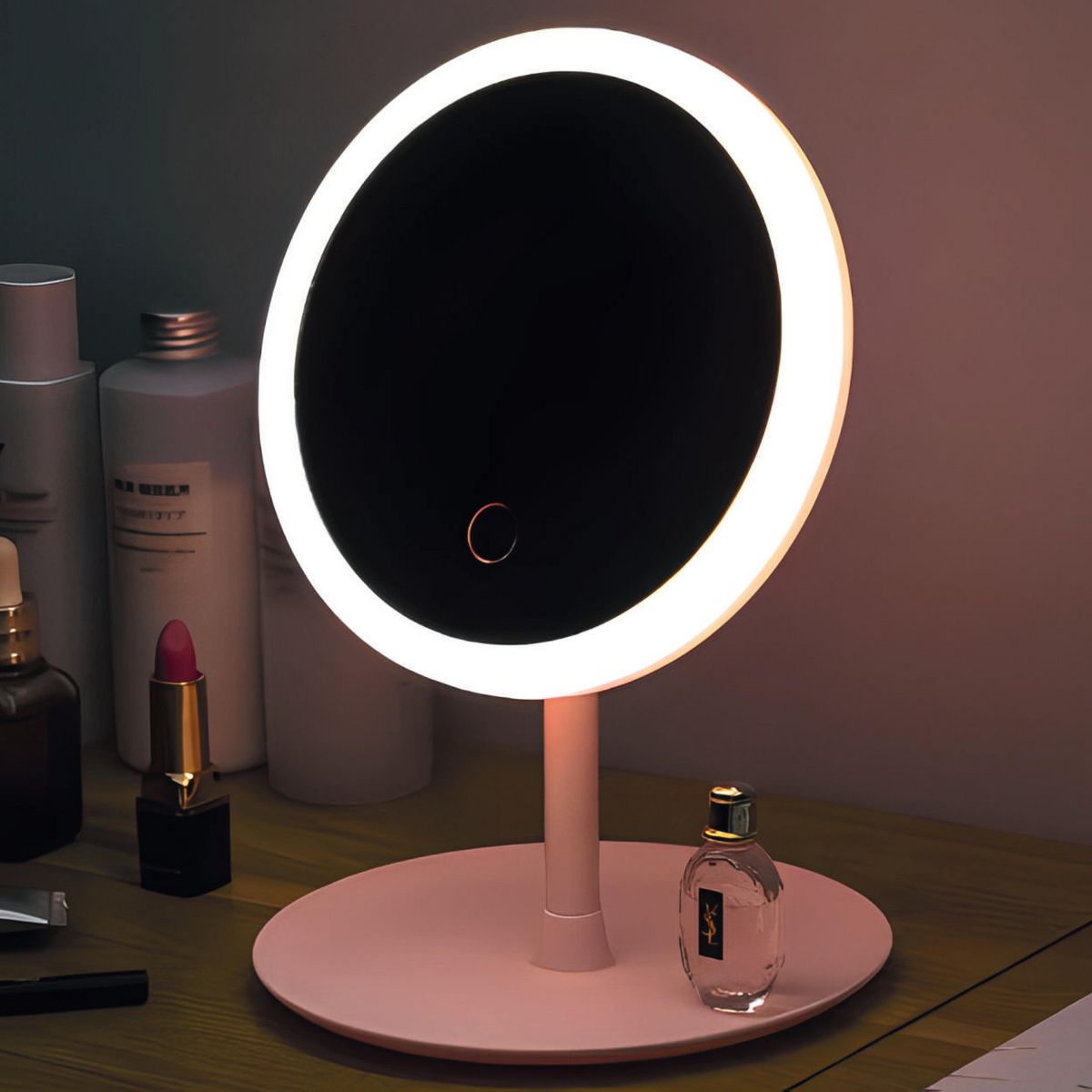  - Espejo LED de Mesa Rosa