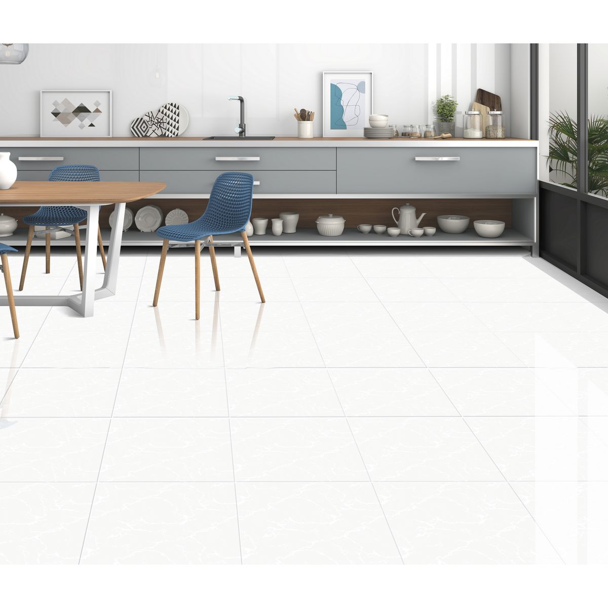 SAN LORENZO - Cerámica Blanco Marmolizado 45X45cm 2.08m2