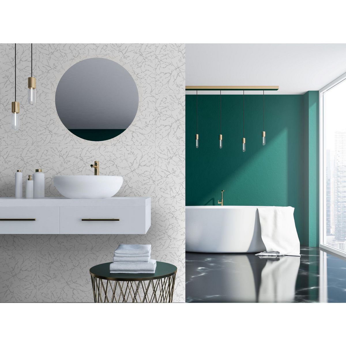 SAN LORENZO - Cerámica Blanco Marmolizado 27X45cm 2.07m2 Lucienne