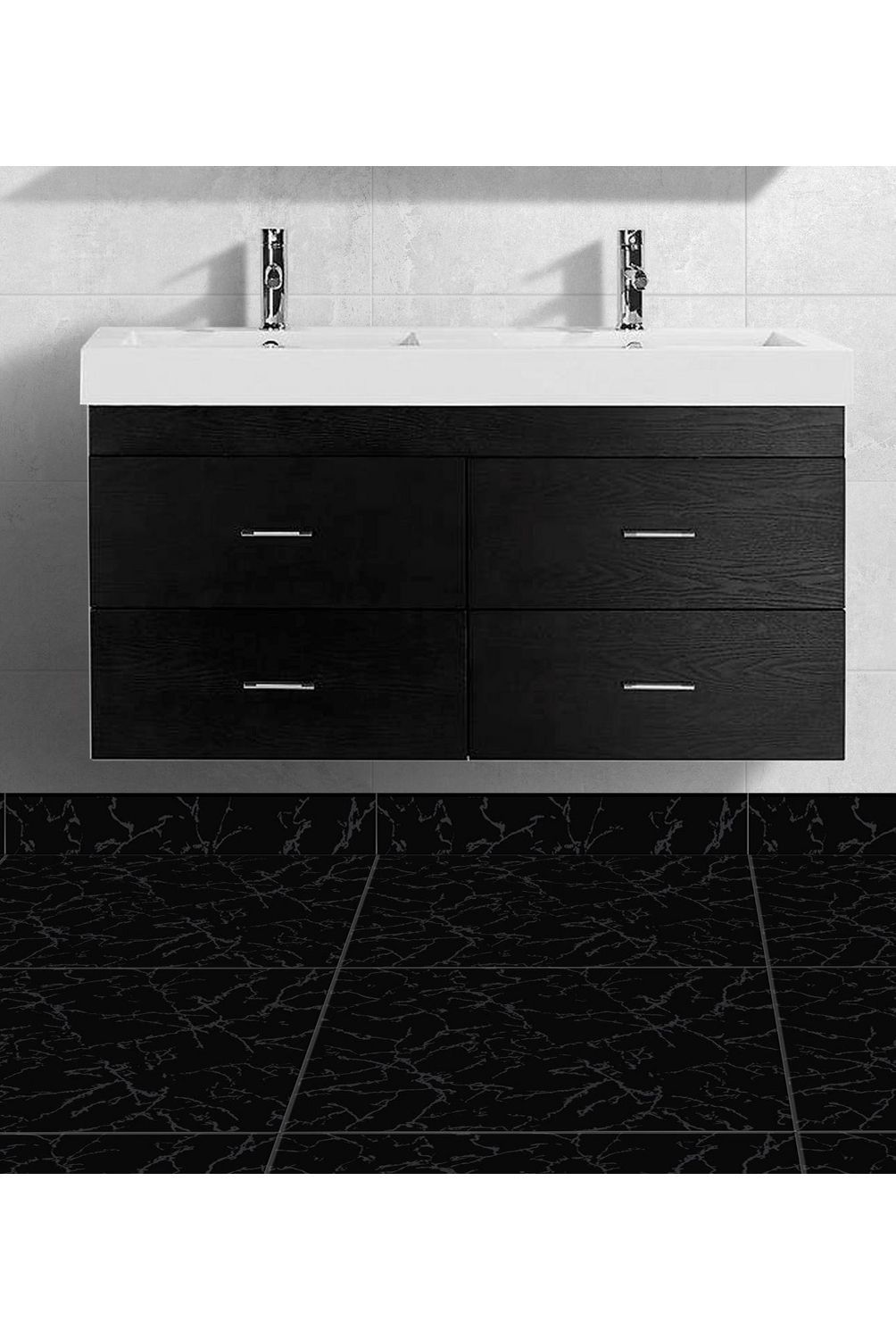 SAN LORENZO - Cerámica Negro Marmolizado 45X45cm 2.08m2 Lucienne Negro