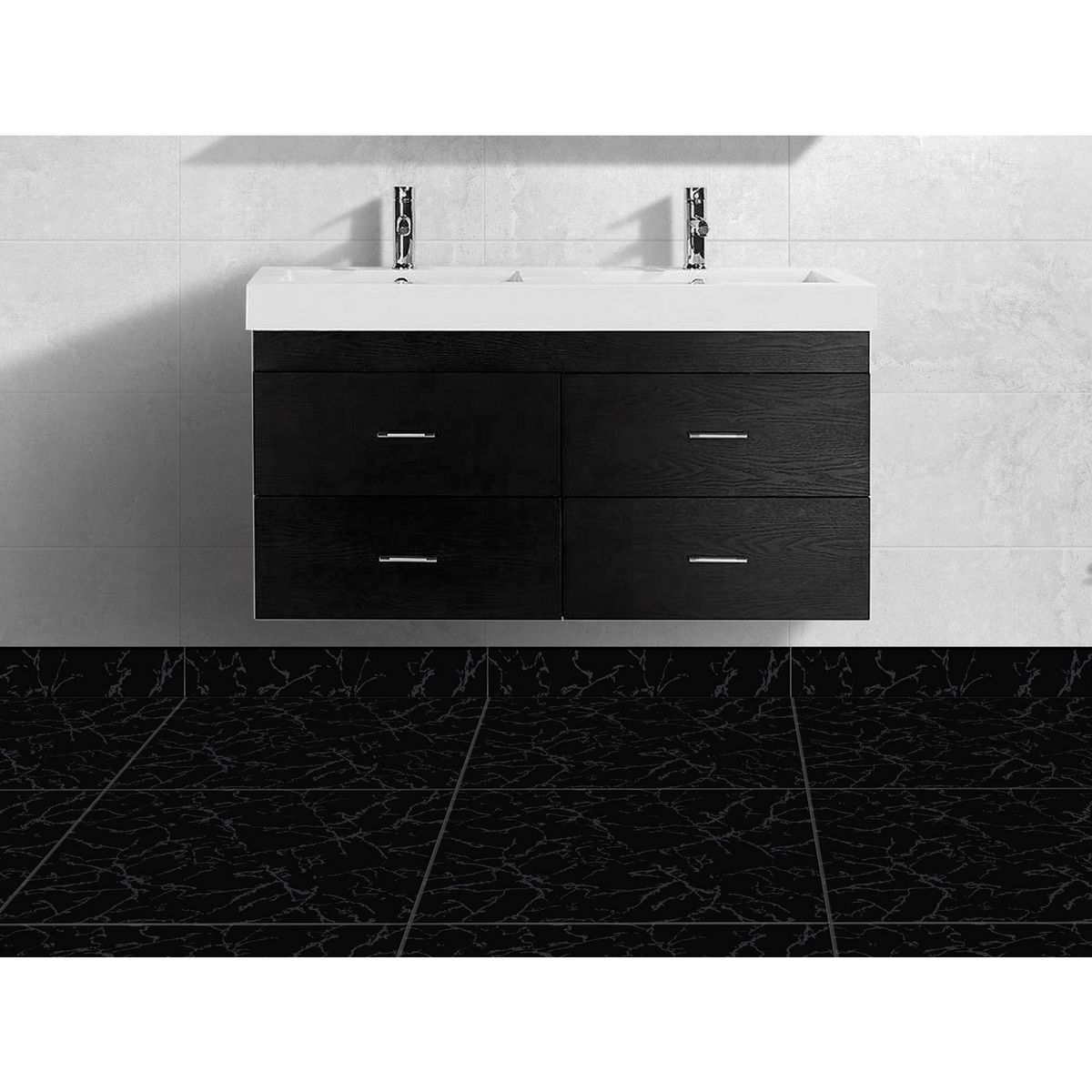 SAN LORENZO - Cerámica Negro Marmolizado 45X45cm 2.08m2 Lucienne Negro