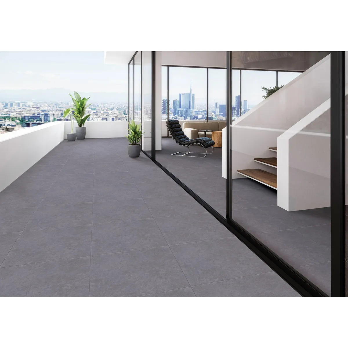 SAN LORENZO - Cerámica Gris Cementicio 45X45cm 2.29m2 Concreto