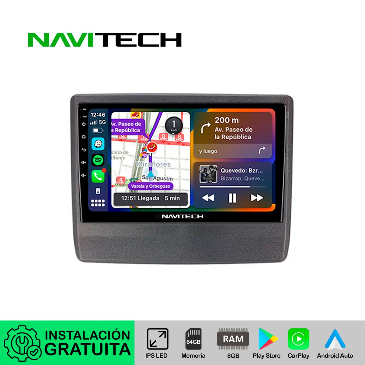 NAVITECH - Autoradio Navitech CarPlay & Android Auto Mazda BT50 2022 - 2023