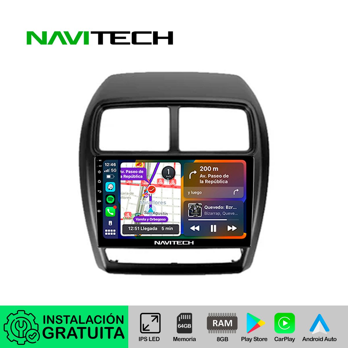 NAVITECH - Autoradio Navitech CarPlay & Android Auto Mitsubishi L200 2021 - 2023 | ASX 2016 - 2021
