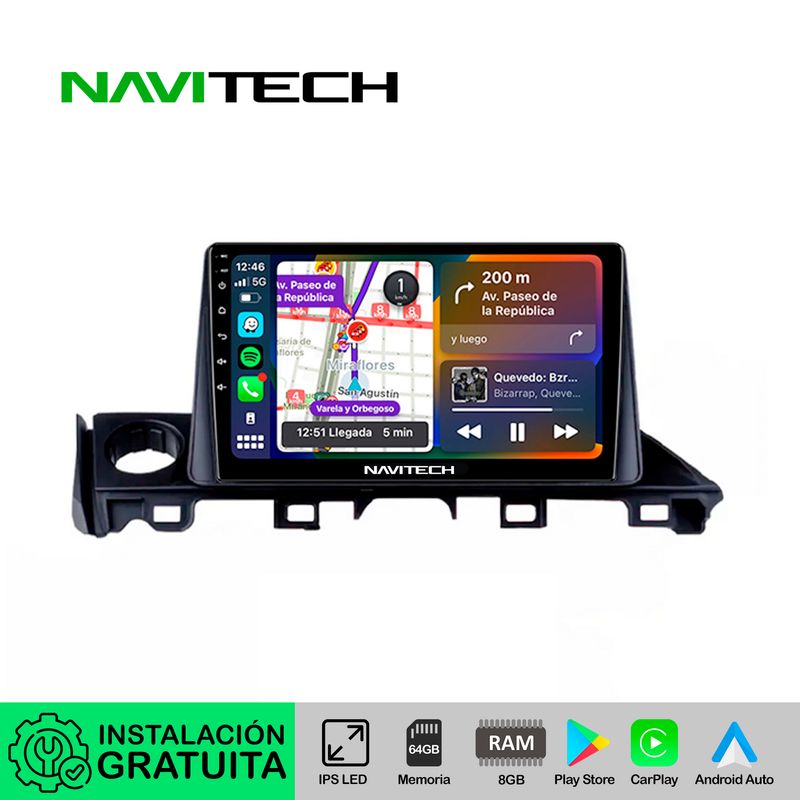 NAVITECH - Autoradio Carplay & Android Auto Mazda 6 2016 - 2019