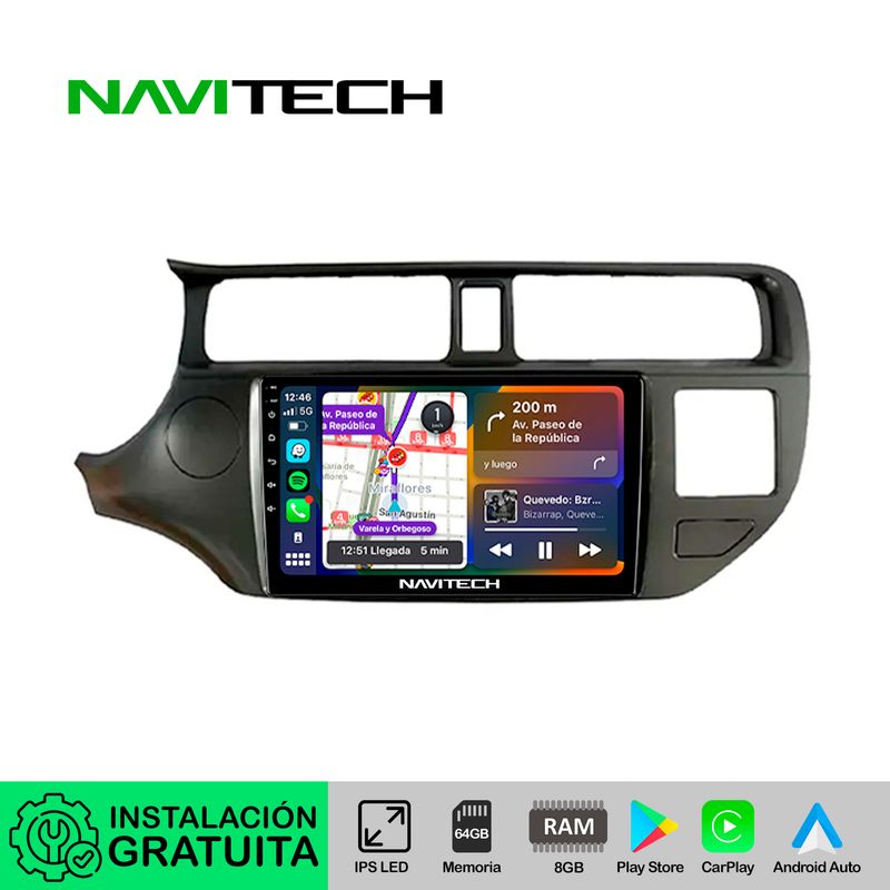 NAVITECH - Autoradio Carplay & Android Auto Kia Rio 2011- 2014