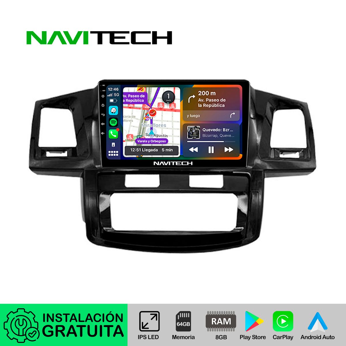 NAVITECH - Autoradio Navitech CarPlay & Android Auto Toyota Fortuner 2006 – 2015