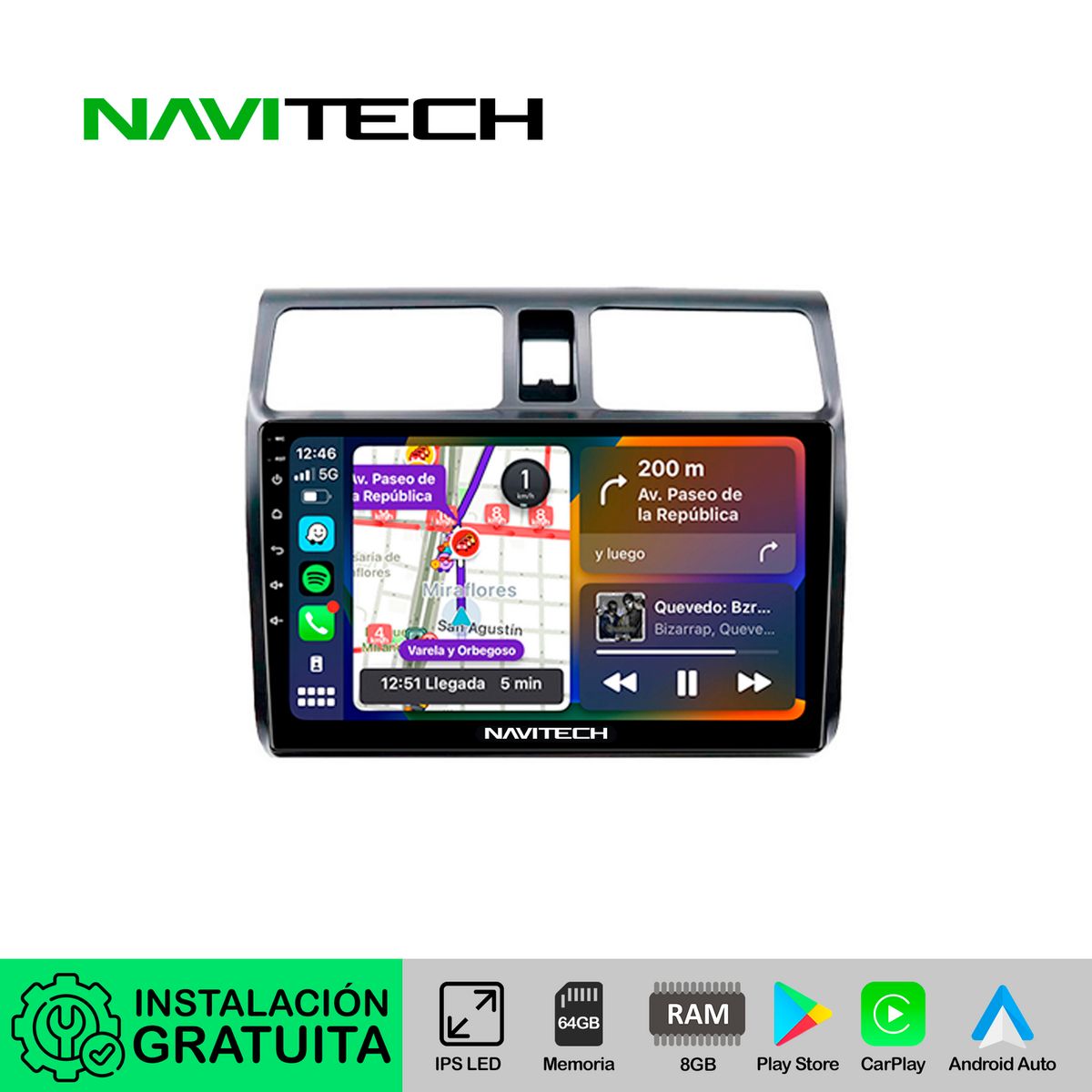 NAVITECH - Autoradio Navitech CarPlay & Android Auto Suzuki Swift 2004 – 2011