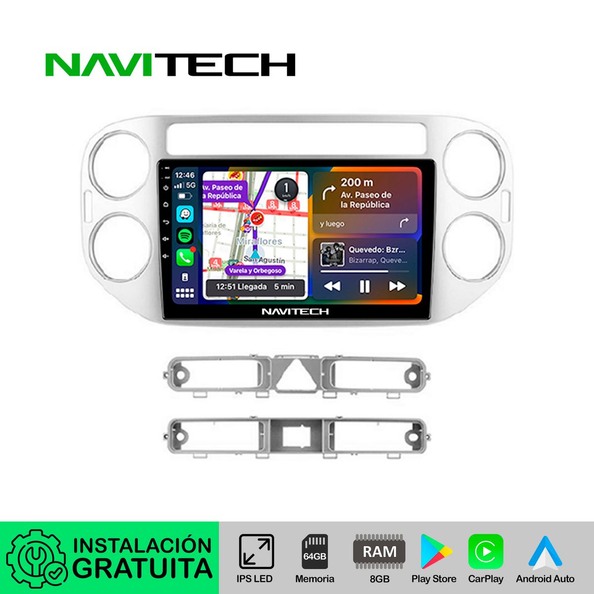 NAVITECH - Autoradio Navitech CarPlay & Android Auto VW Tiguan 2010 - 2015