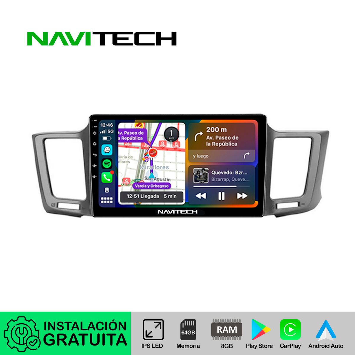 NAVITECH - Autoradio Navitech CarPlay & Android Auto Toyota Rav4 2013 – 2018