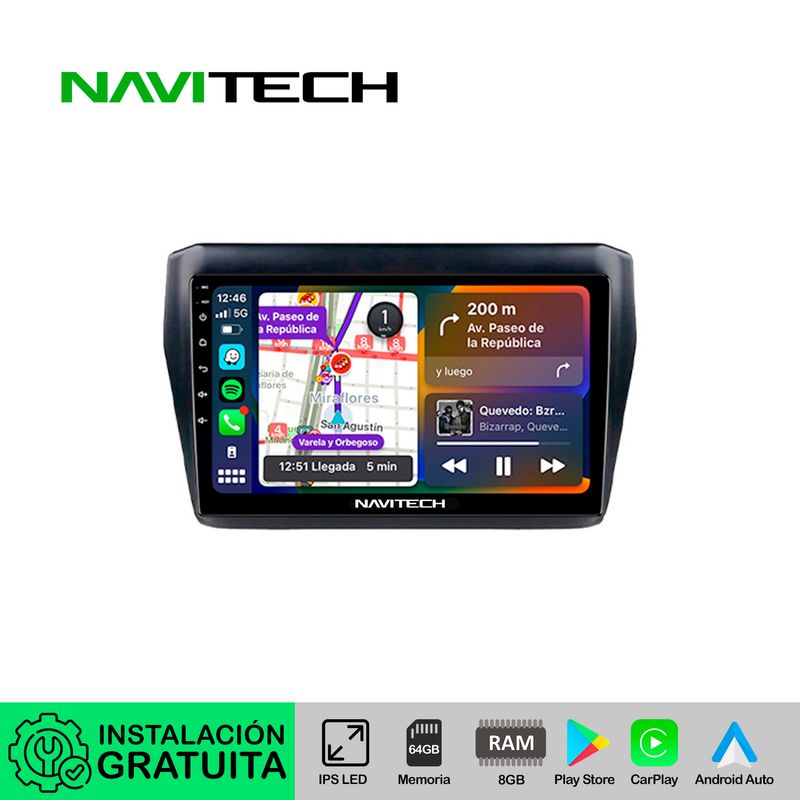 NAVITECH - Autoradio Carplay & Android Auto Suzuki Swift 2017 ? 2021