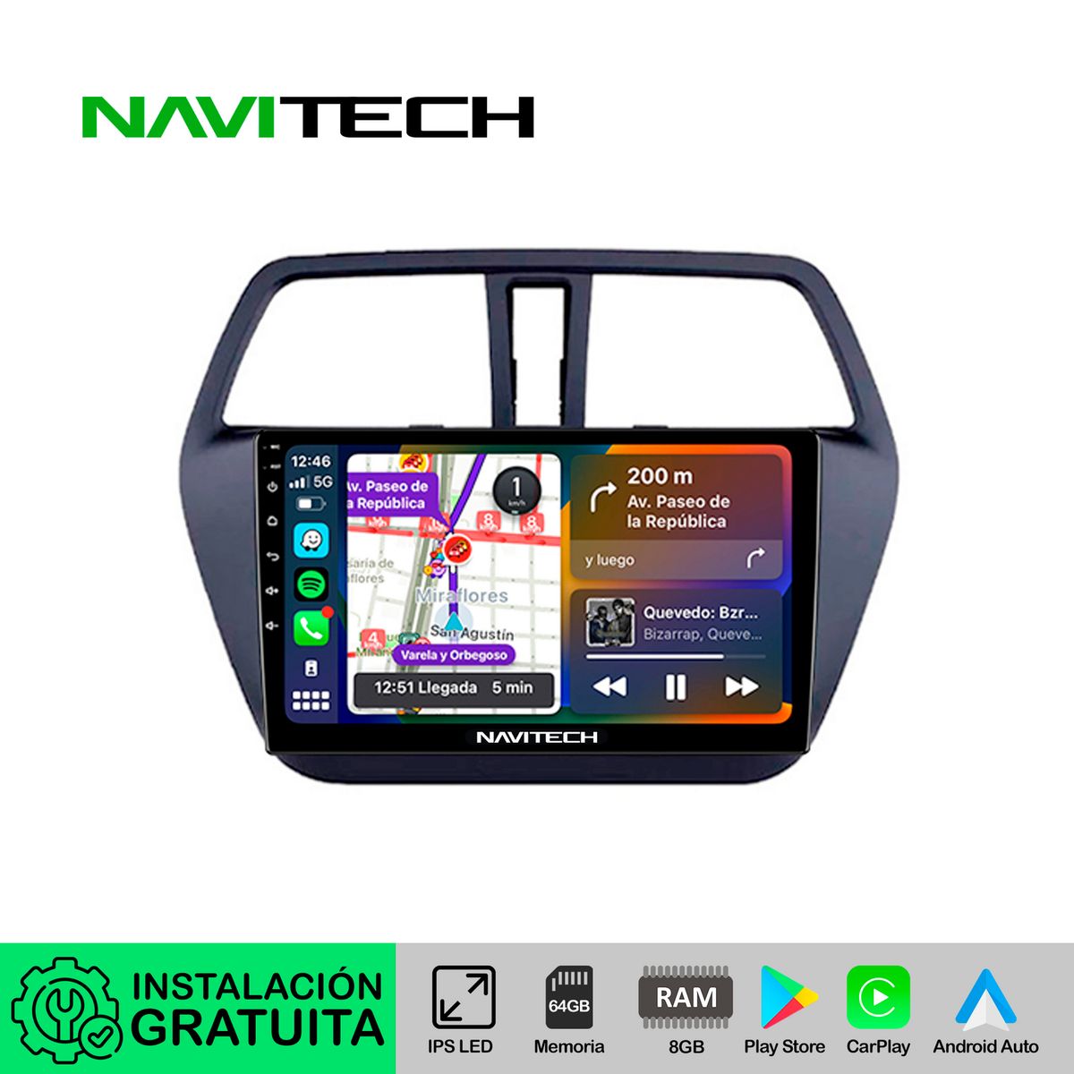 NAVITECH - Autoradio Navitech CarPlay & Android Auto Suzuki S Cross 2014 – 2020