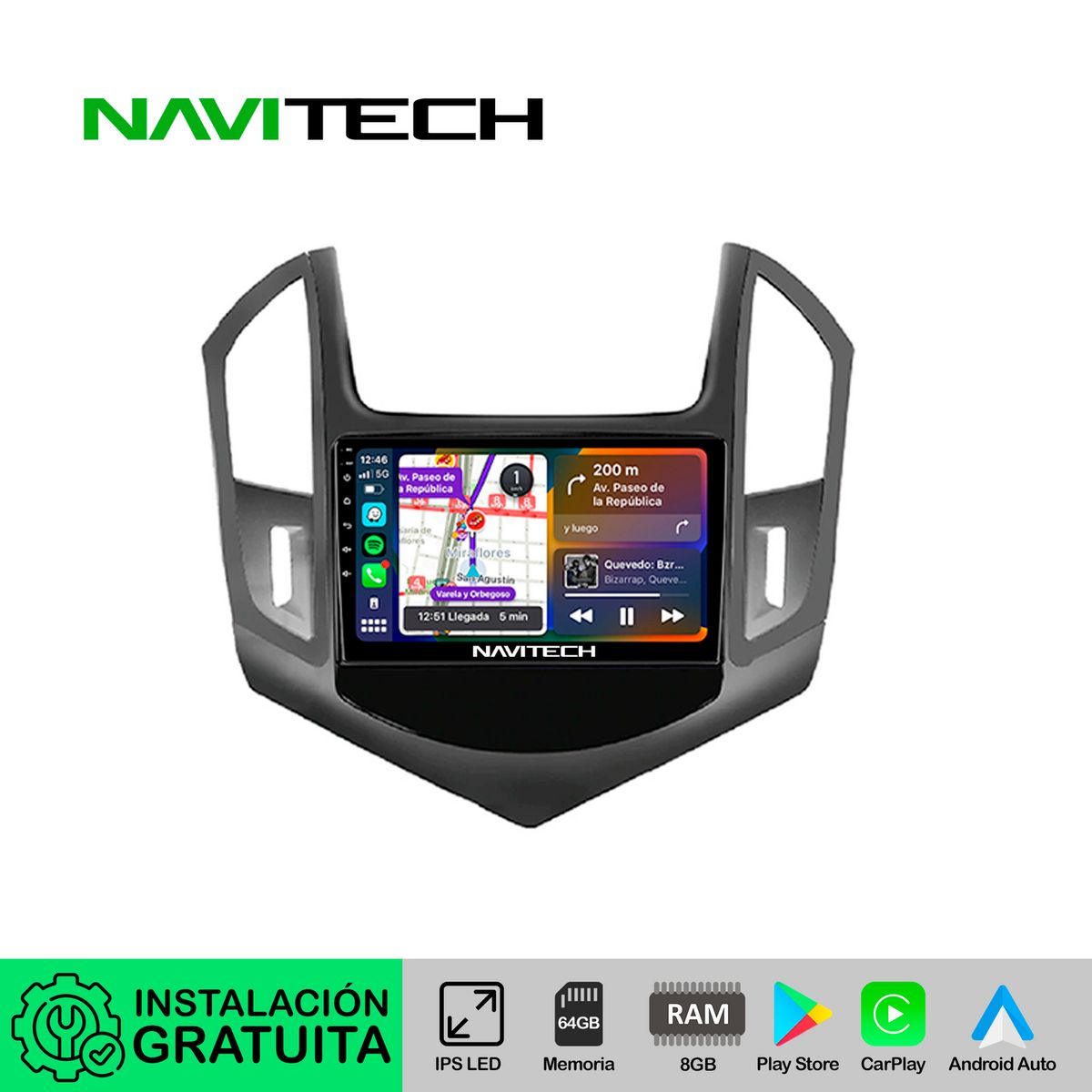 NAVITECH - Autoradio Navitech CarPlay & Android Auto Chevrolet Cruze 2013 – 2017