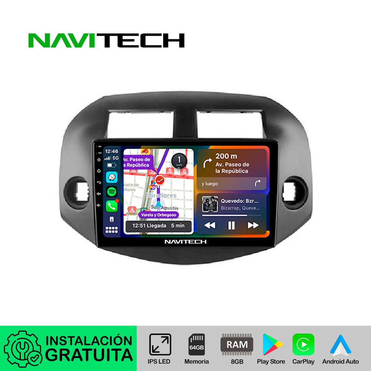 NAVITECH - Autoradio Navitech CarPlay & Android Auto Toyota Rav4 2008 – 2012