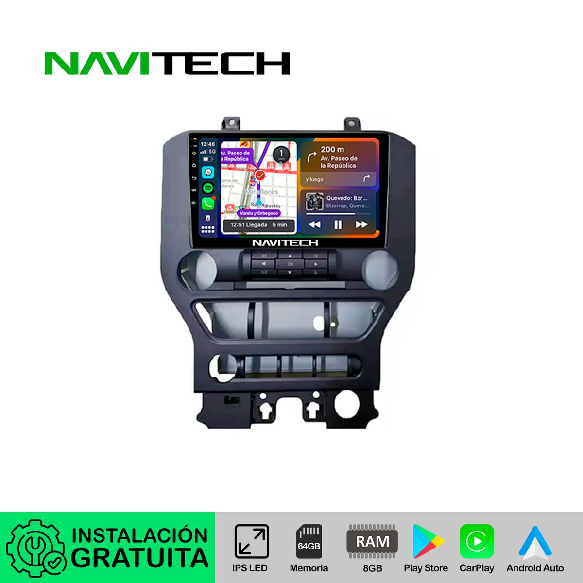 NAVITECH - Autoradio Navitech CarPlay & Android Auto Ford Mustang 2015 – 2021