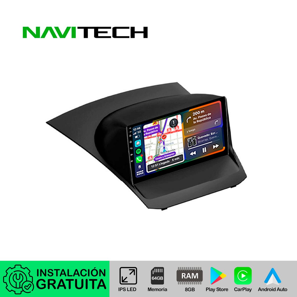 NAVITECH - Autoradio Navitech CarPlay & Android Auto Ford Fiesta 2008 – 2018