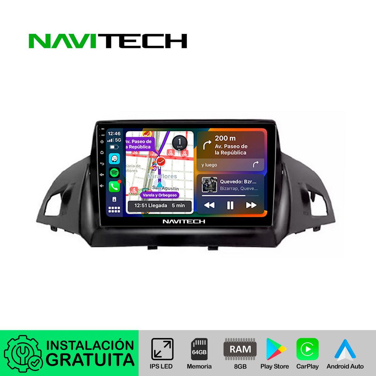 NAVITECH - Autoradio Navitech CarPlay & Android Auto Ford Escape 2013 – 2017