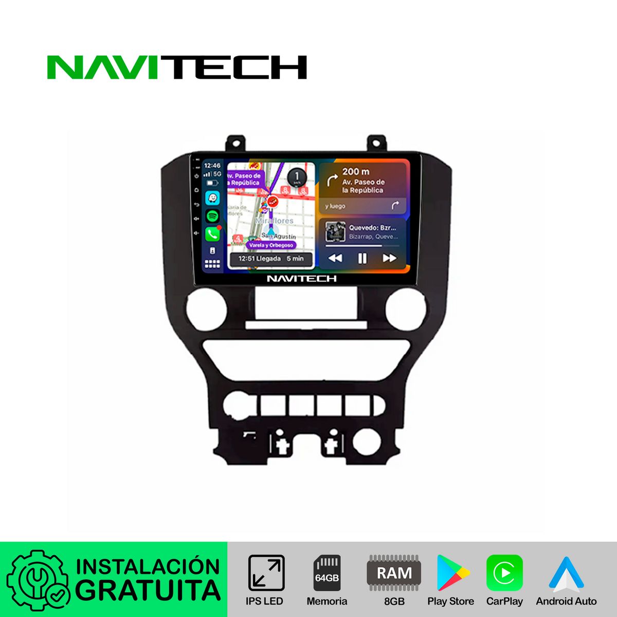 NAVITECH - Autoradio Navitech CarPlay & Android Auto Ford Mustang 2015 – 2021