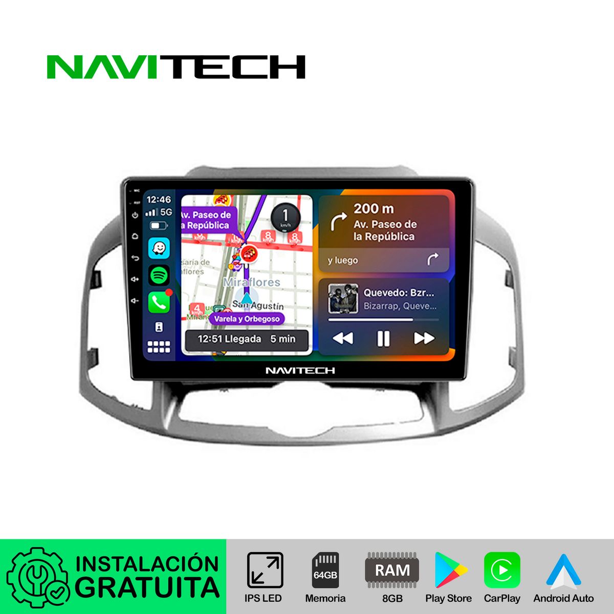 NAVITECH - Autoradio Navitech CarPlay & Android Auto Chevrolet Captiva 2010 – 2016