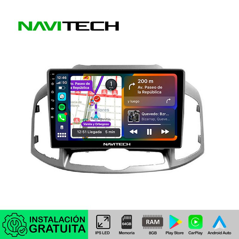 NAVITECH - Autoradio Carplay & Android Auto Chevrolet Captiva 2010 ? 2016