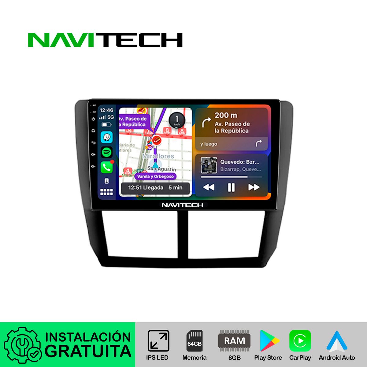 NAVITECH - Autoradio Navitech CarPlay & Android Auto Subaru Impreza | Forester | WRX STI | XV 2007 – 2012