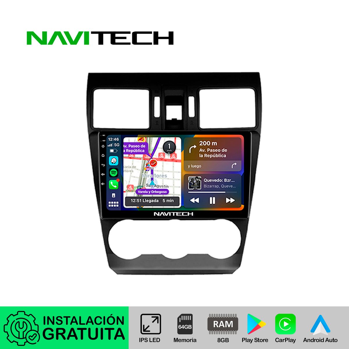 NAVITECH - Autoradio Navitech CarPlay & Android Auto Subaru Impreza | Forester | WRX STI | XV 2013 – 2014