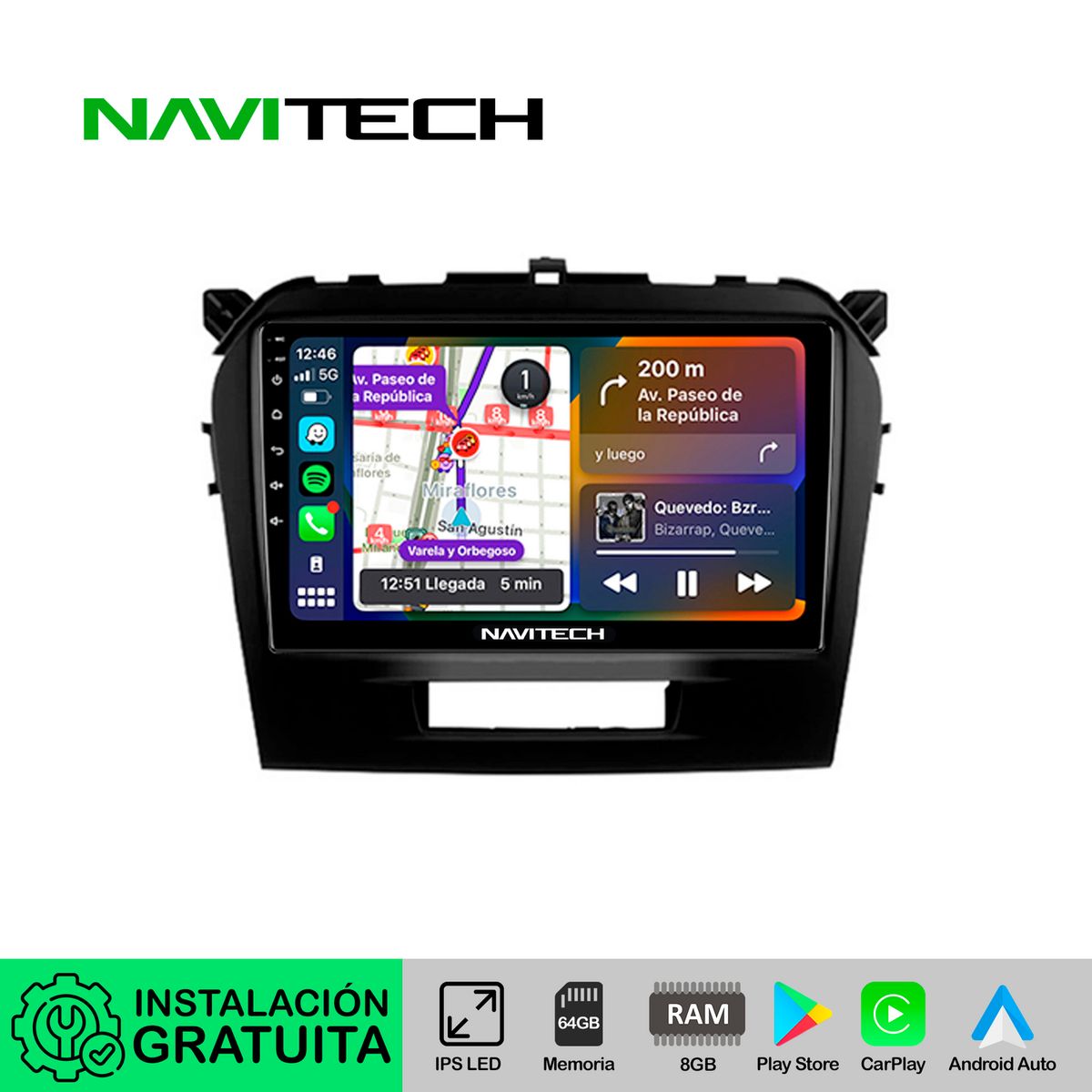 NAVITECH - Autoradio Navitech CarPlay & Android Auto Suzuki Vitara 2015 – 2021