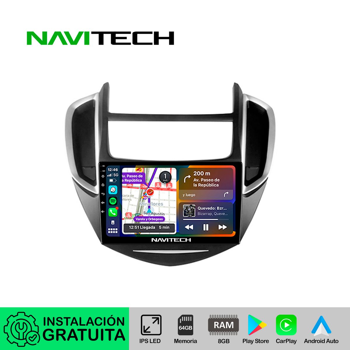 NAVITECH - Autoradio Navitech CarPlay & Android Auto Chevrolet Tracker 2012 – 2016