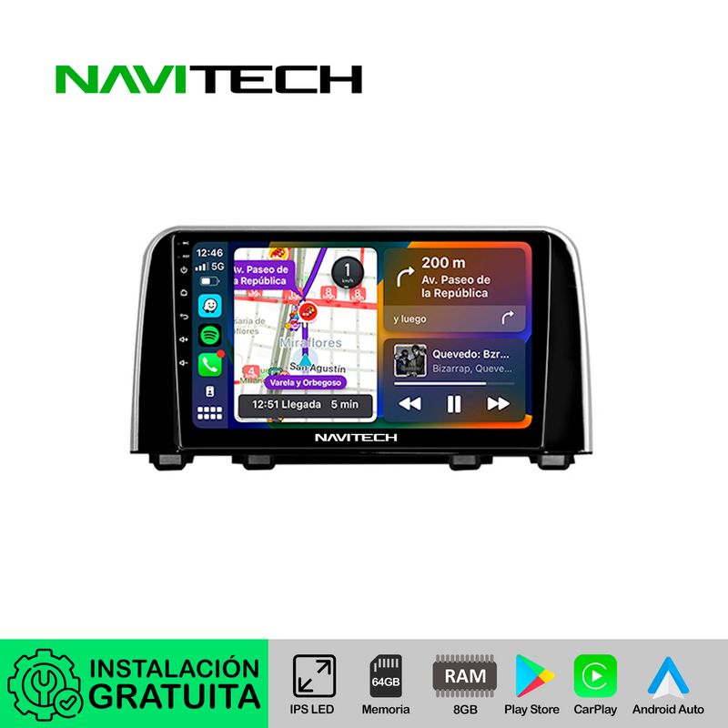 NAVITECH - Autoradio Carplay & Android Auto Honda CRV 2017 ? 2022