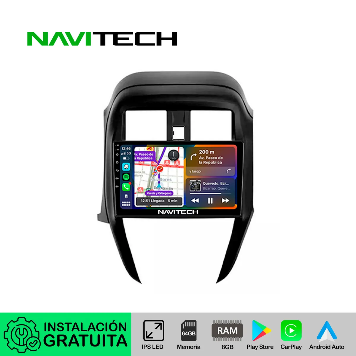 NAVITECH - Autoradio Navitech CarPlay & Android Auto Nissan Versa 2012 – 2019