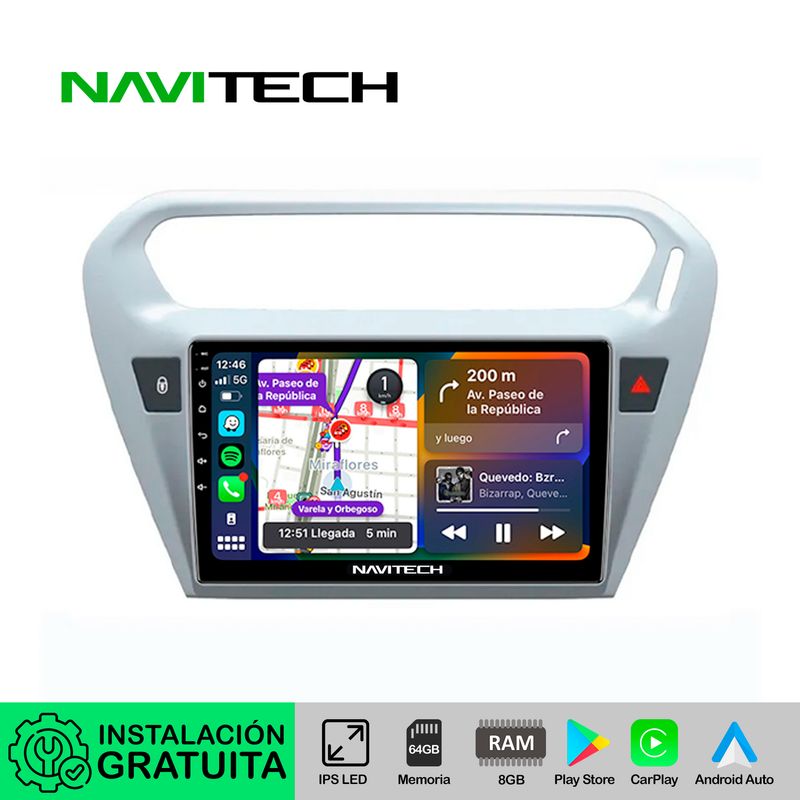 NAVITECH - Autoradio Carplay & Android Auto Peugeot 301 2013 ? 2019 | Citroen Elysee 2013 ? 2018