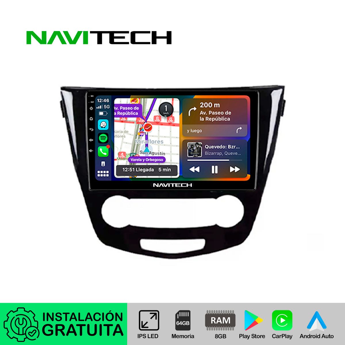 NAVITECH - Autoradio Navitech CarPlay & Android Auto Nissan Xtrail | Qashqai 2014 – 2022