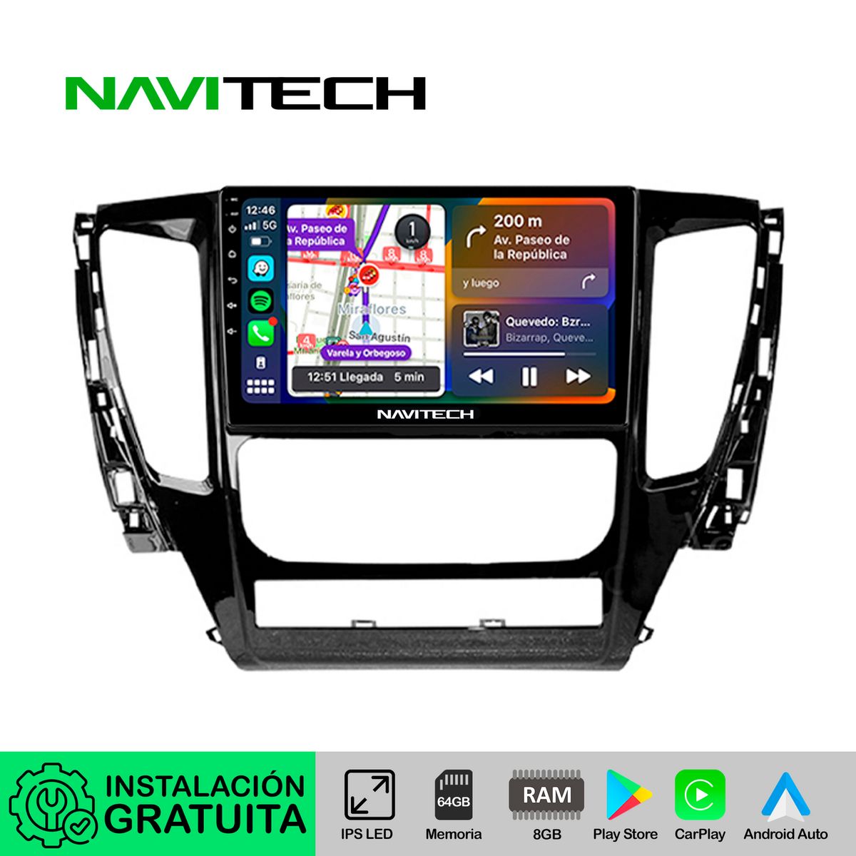 NAVITECH - Autoradio Navitech CarPlay & Android Auto Mitsubishi Montero Sport 2016 – 2019