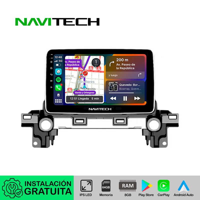 NAVITECH - Autoradio Carplay & Android Auto Mazda CX5 2015 ? 2017