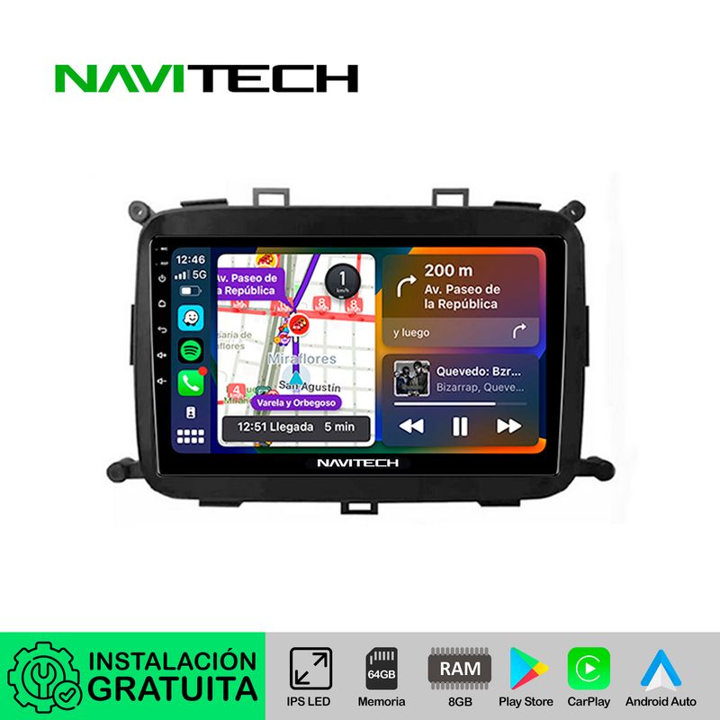 NAVITECH - Autoradio Carplay & Android Auto Kia Carens 2014 ? 2019