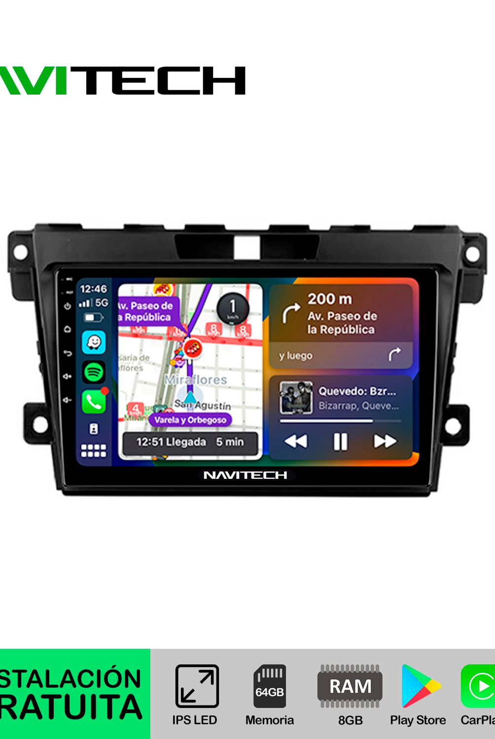 NAVITECH - Autoradio Carplay & Android Auto Mazda CX7 2006 ? 2012
