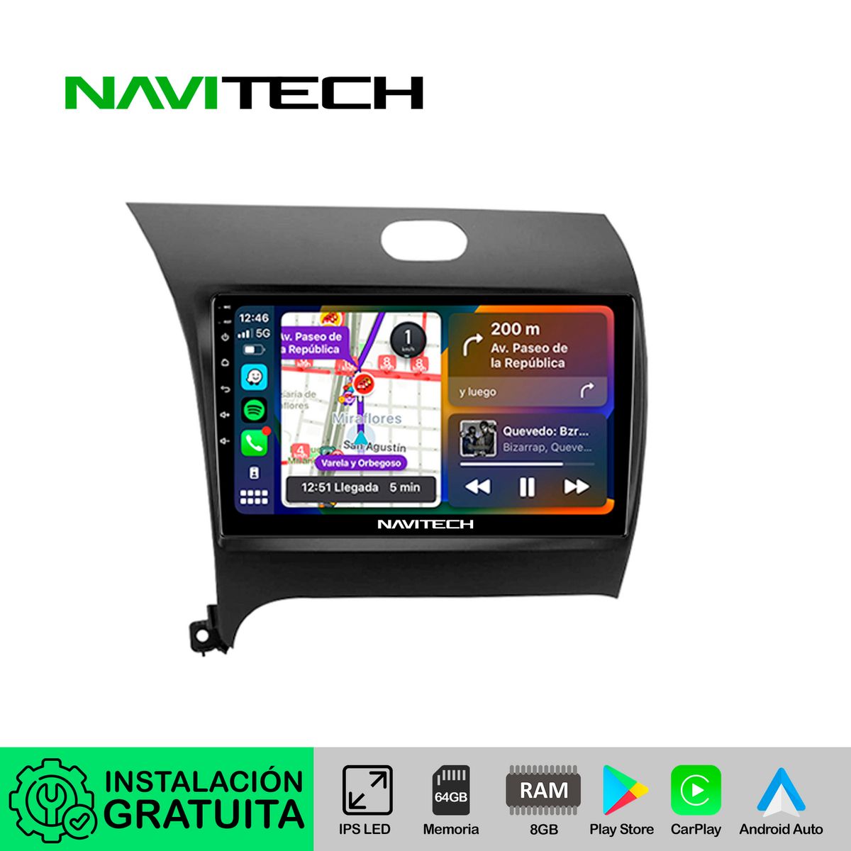 NAVITECH - Autoradio Navitech CarPlay & Android Auto Kia Cerato 2013 – 2018