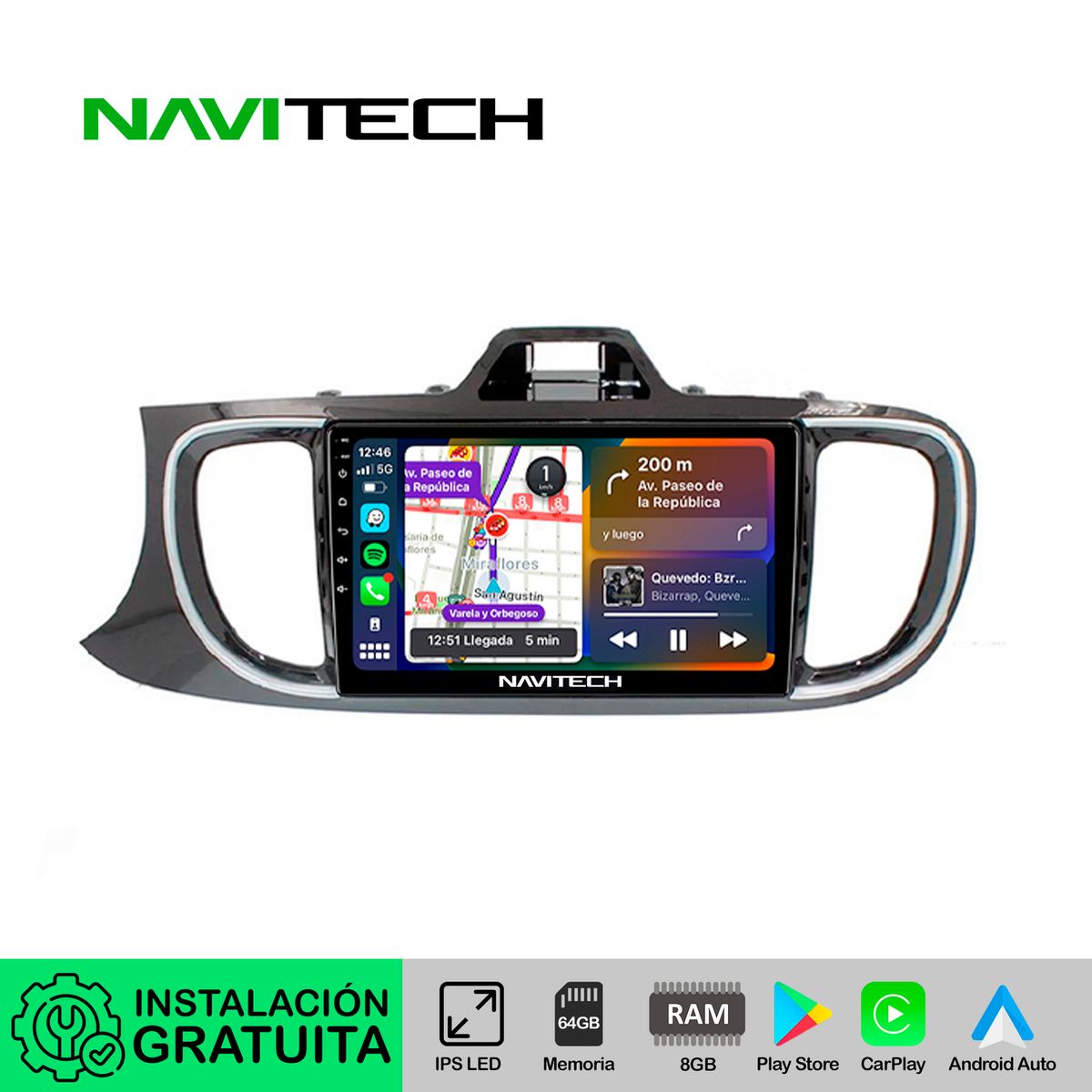 NAVITECH - Autoradio Navitech CarPlay & Android Auto Kia Soluto 2019 – 2023