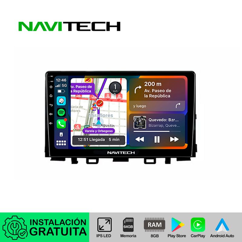 NAVITECH - Autoradio Carplay & Android Auto Kia Rio 2018 ? 2021